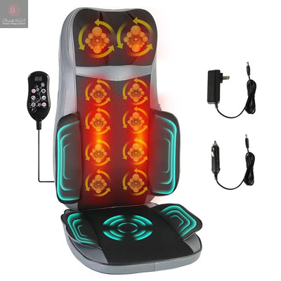 1Pc Shiatsu Full Body Massage Chair Pad With Heat 3D Kneading For Home Car Driver Seat Fedex Shipping BrandMe