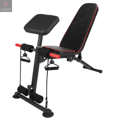 1Pc  Adjustable Weight Bench With Preacher Curl Pad Resistance Bands Leg Extension For Home Gym Full Body Exercise Fedex Shipping BrandMe