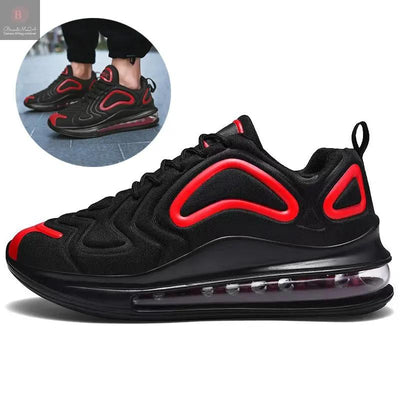 Casual Air Cushion Black Shoes Men Outdoor Breathable  Lace-up Sneakers Running Sports Shoes BrandMe24