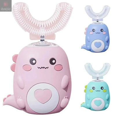 Children'S Electric Toothbrush Food Grade Silicone Oral 360 Degree Automatic Usb Charging Smart Children'S Toothbrush U-Shaped BrandMe24