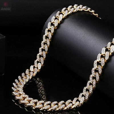 Cuban Chain 12mm Full Diamond Bracelet BrandMe24