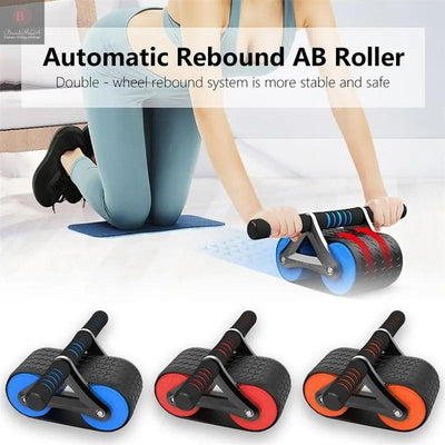 Double Wheel Abdominal Exerciser Women Men Automatic Rebound Ab Wheel Roller Waist Trainer Gym Sports Home Exercise Devices BrandMe24