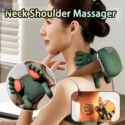 Electric Neck And Shoulder Muscle Massager Wireless Shoulder And Back Kneading Massage Shawl Neck Masajeador Relax Pain Relief BrandMe