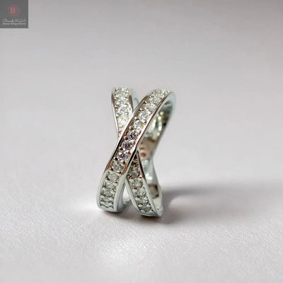 European And American Metal Cross Micro-inlaid Zircon Ring BrandMe24