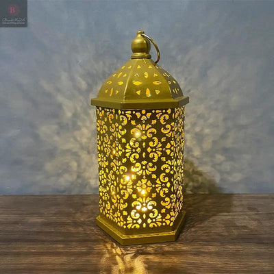 Home Decor Metal Lantern Eid Mubarak Night Led Ramadan Decoration Muslim Party Supplies Gift BrandMe24