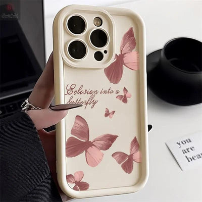 Light brown butterfly iPhone case BrandMe24