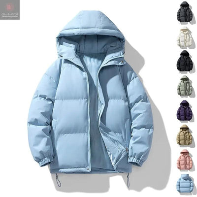Men's Hoodie Coat Winter Fashion Solid ZIp-up Thickened Cotton-padded Jacket Casual Warm Outwear Top Clothing BrandMe