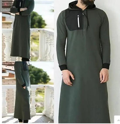 Men's Simple Solid Saudi Arabian Robe BrandMe24