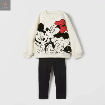 Minnie Mouse Pattern Baby Girl Autumn Sweatshirt Suit Popular Design Tops + Leggings Two Piece Set Kids Clothing Children's Set BrandMe24