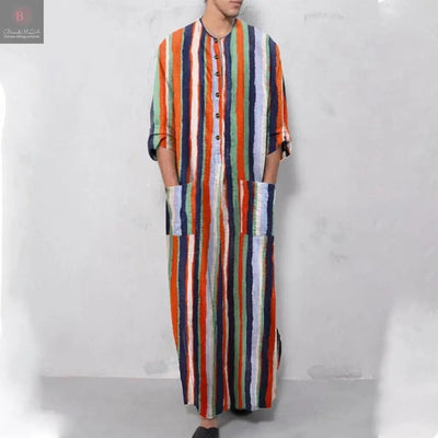 Muslim Southeast Asia Loose And Simple Long Sleeve Middle East Men's Robe BrandMe24