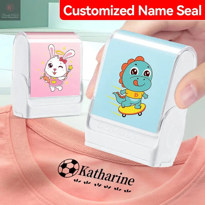 Personalisierter Namensstempel für Kinder, personalisierter wasserfester Stempel für Schuluniformen, Kleider, Logo, Schuhe, Tags, personalisierte Stempelkissenstempel BrandMe