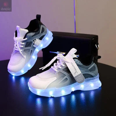 Rechargeable LED Light Up Shoes for Kids Boys Girls BrandMe24