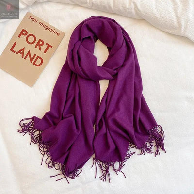 Simple Tassel Shawl Warm Artificial Cashmere Scarf BrandMe