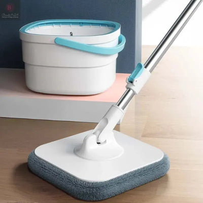 Spin Mop and Bucket Set with Dirty and Clean Water Separation System, Self-Wringing 360° Rotating Flat Mop, Hands-Free Self BrandMe24