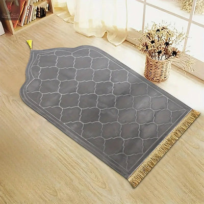 Thickened Printed Prayer Mat Plush With Tassel Flannel Irregular Prayer Mat BrandMe24