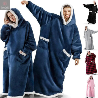 Winter TV Hoodie Blanket Winter Warm Home Clothes Women Men Oversized Pullover With Pockets BrandMe24
